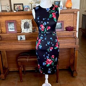 Calvin Klein Sleeveless Floral Scuba Dress
